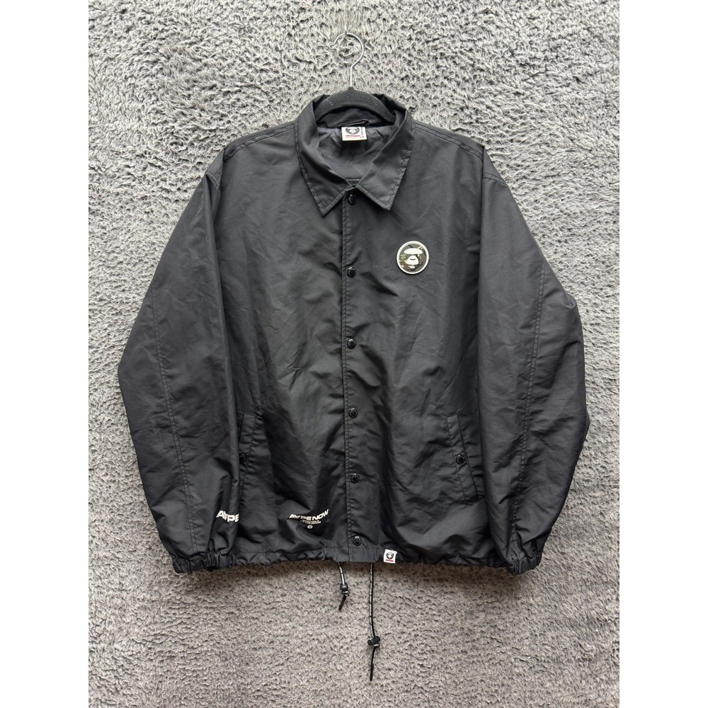 AAPE by A Bathing Ape One Point Lightweight Full Snap Jacket Black Mens Size M